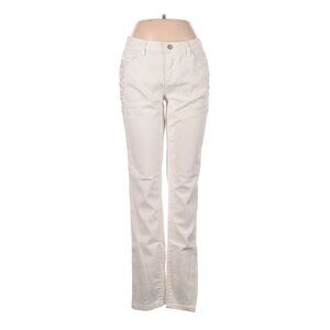 Earl Jean Womens White Skinny Jeans W/ Embroidered Pockets Size 6